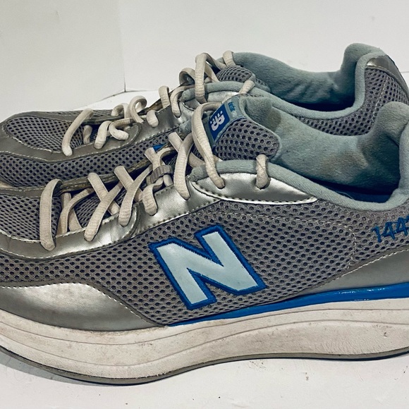 NEW BALANCE 1442 ROCK & TONE WALKING SHOES WOMENS 11B SILVER & BLUE SPEED WALKER - Picture 5 of 9